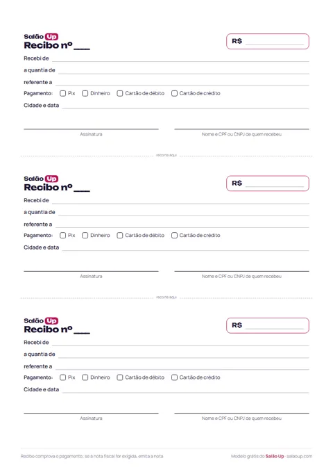 Prévia: Recibo de prestação de serviço